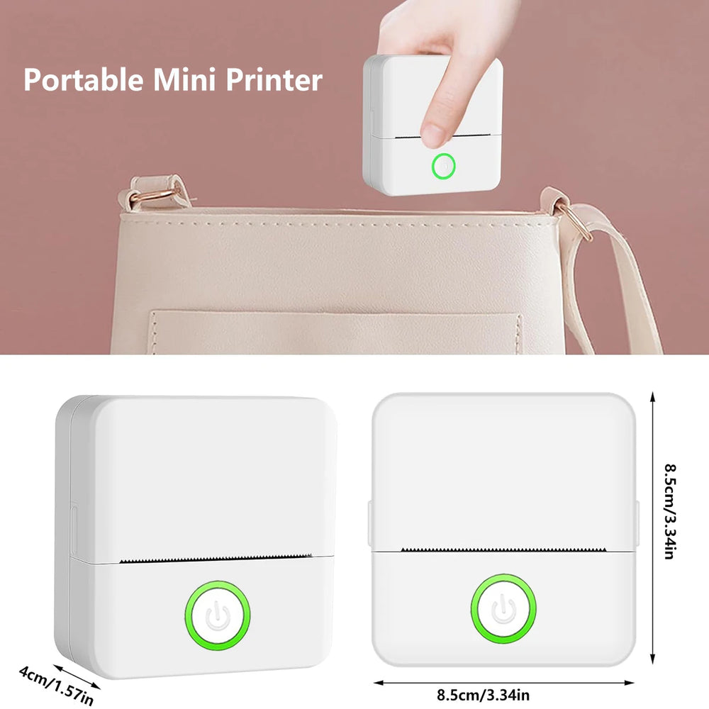 Portable wireless mini printer, mini photo printer label printer for printing photos, labels and notes, perfect holiday gift