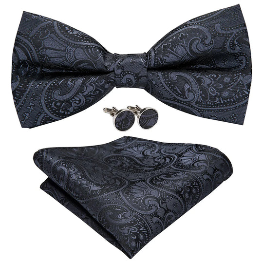 Classic Bowtie Set For Men Tie Formal Paisley