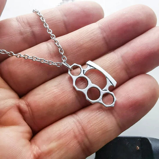 Brass Knuckles Pendant Necklace for Women