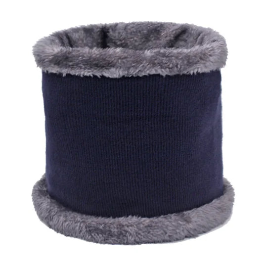 Men Winter Knitted Hat Cap Scarf Fur Mask