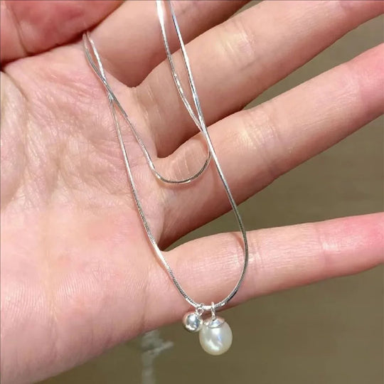 Wear Double Layer Pearl Necklace Light