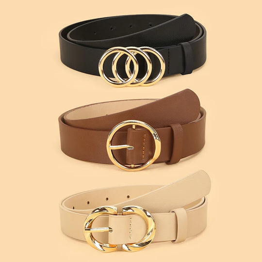 3pc Women's Minimalist and Stylish Versatile Belts