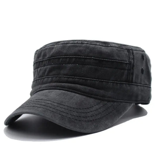 Men Thicker Denim  Flat Top Hat Solid Caps for  Male