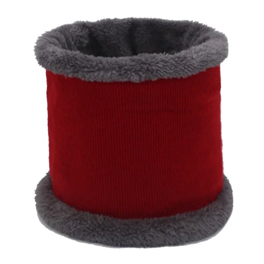 Men Winter Knitted Hat Cap Scarf Fur Mask
