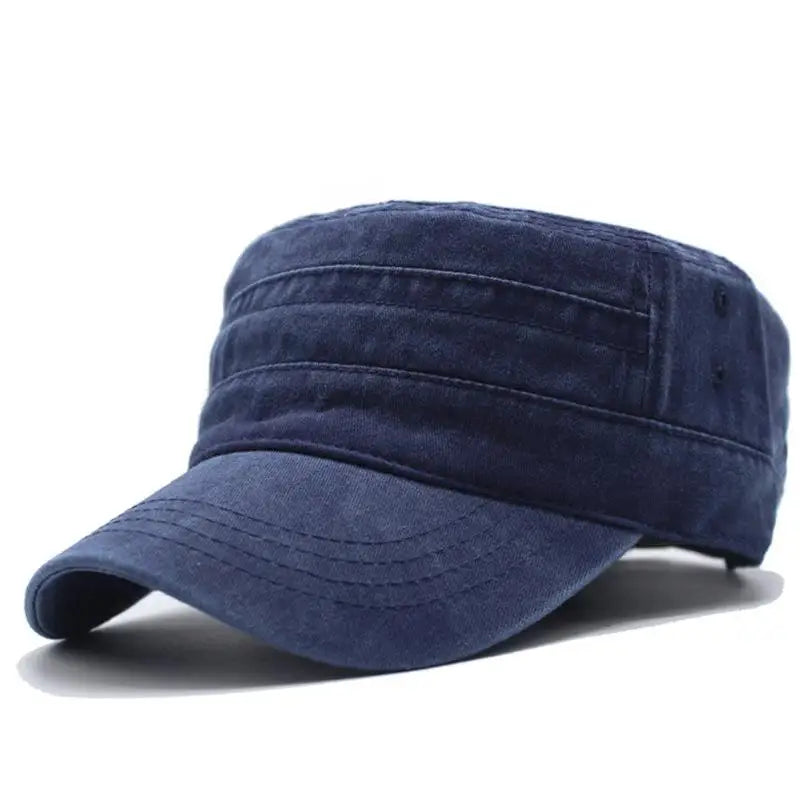 Men Thicker Denim  Flat Top Hat Solid Caps for  Male