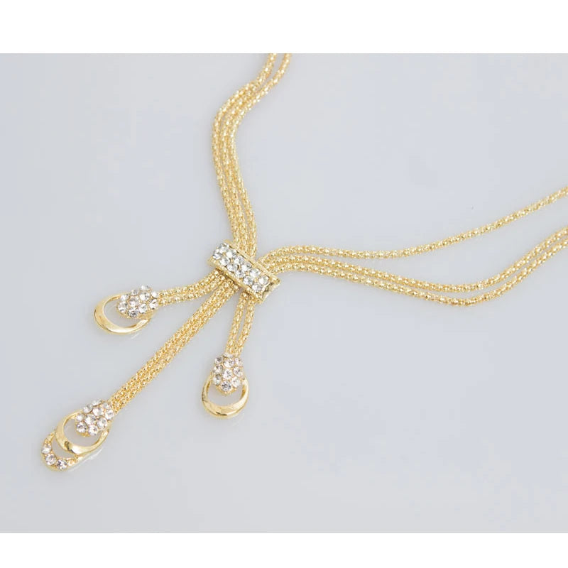 Gold/Silver Color Beads Collar Necklace Bracelet Rings Sets