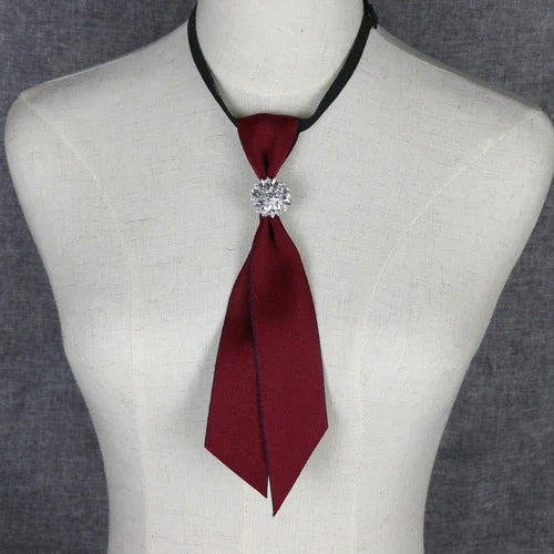 Korean Retro British Bowtie, Elegant Collar Necktie for Women's Formal Dress
