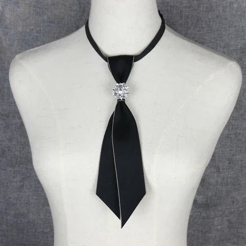 Korean Retro British Bowtie, Elegant Collar Necktie for Women's Formal Dress