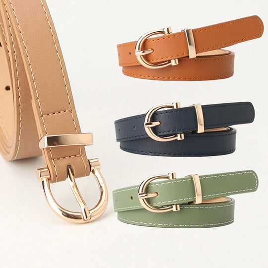 Leather Female Belt Strap Black Brown Green