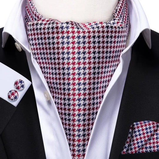 Tie Brand Silk Mens Ascot Hanky Cufflinks