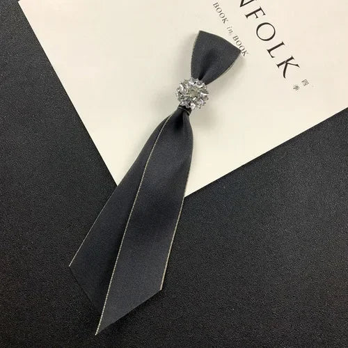 Korean Retro British Bowtie, Elegant Collar Necktie for Women's Formal Dress