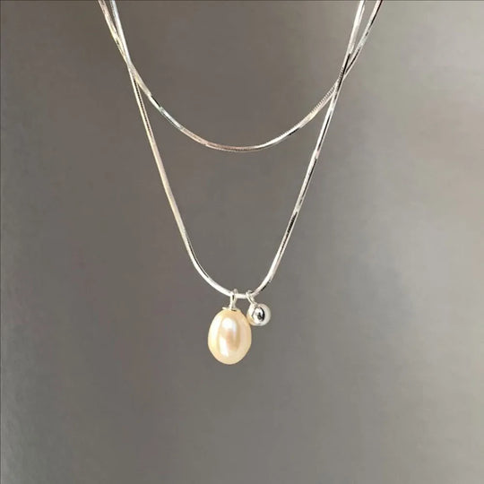 Wear Double Layer Pearl Necklace Light