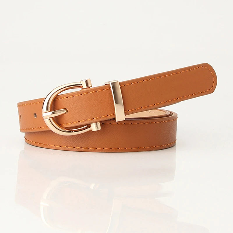 Leather Female Belt Strap Black Brown Green
