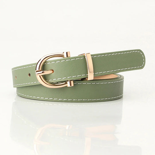 Leather Female Belt Strap Black Brown Green