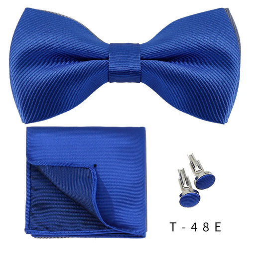 Bowtie Set 3pcs Solid Color Bow Tie For Men