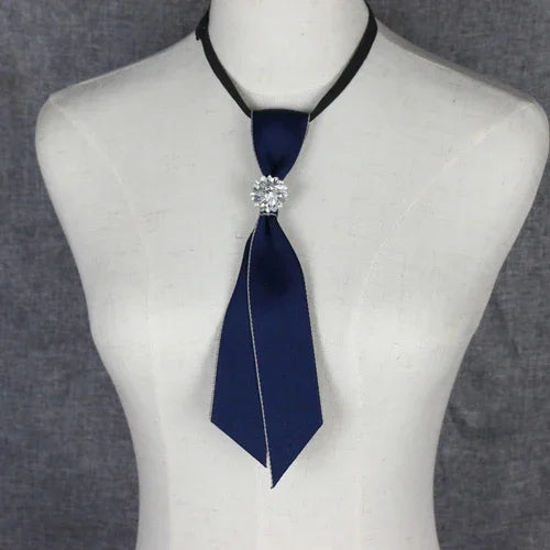 Korean Retro British Bowtie, Elegant Collar Necktie for Women's Formal Dress