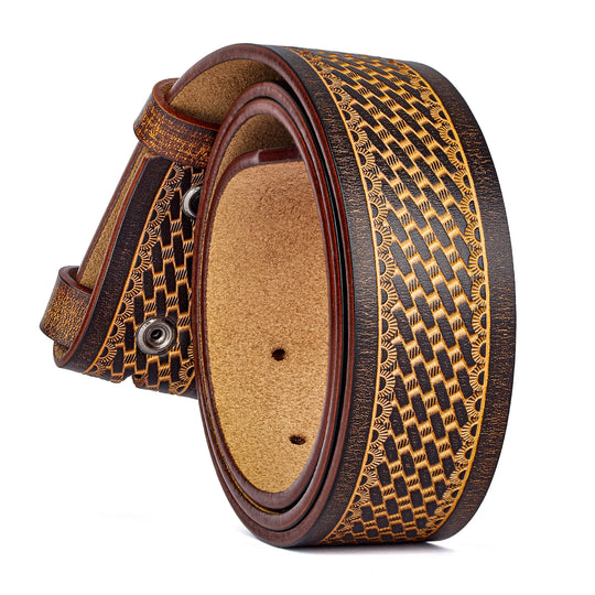 No Buckle Strap Pin Buckle Belt Body High Quality Male Belts
