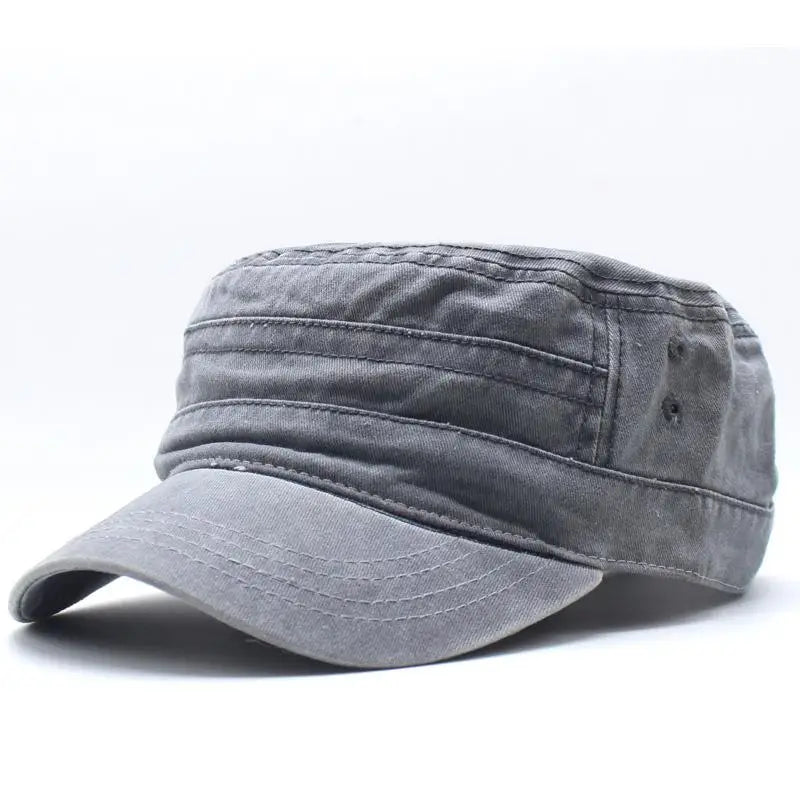 Men Thicker Denim  Flat Top Hat Solid Caps for  Male