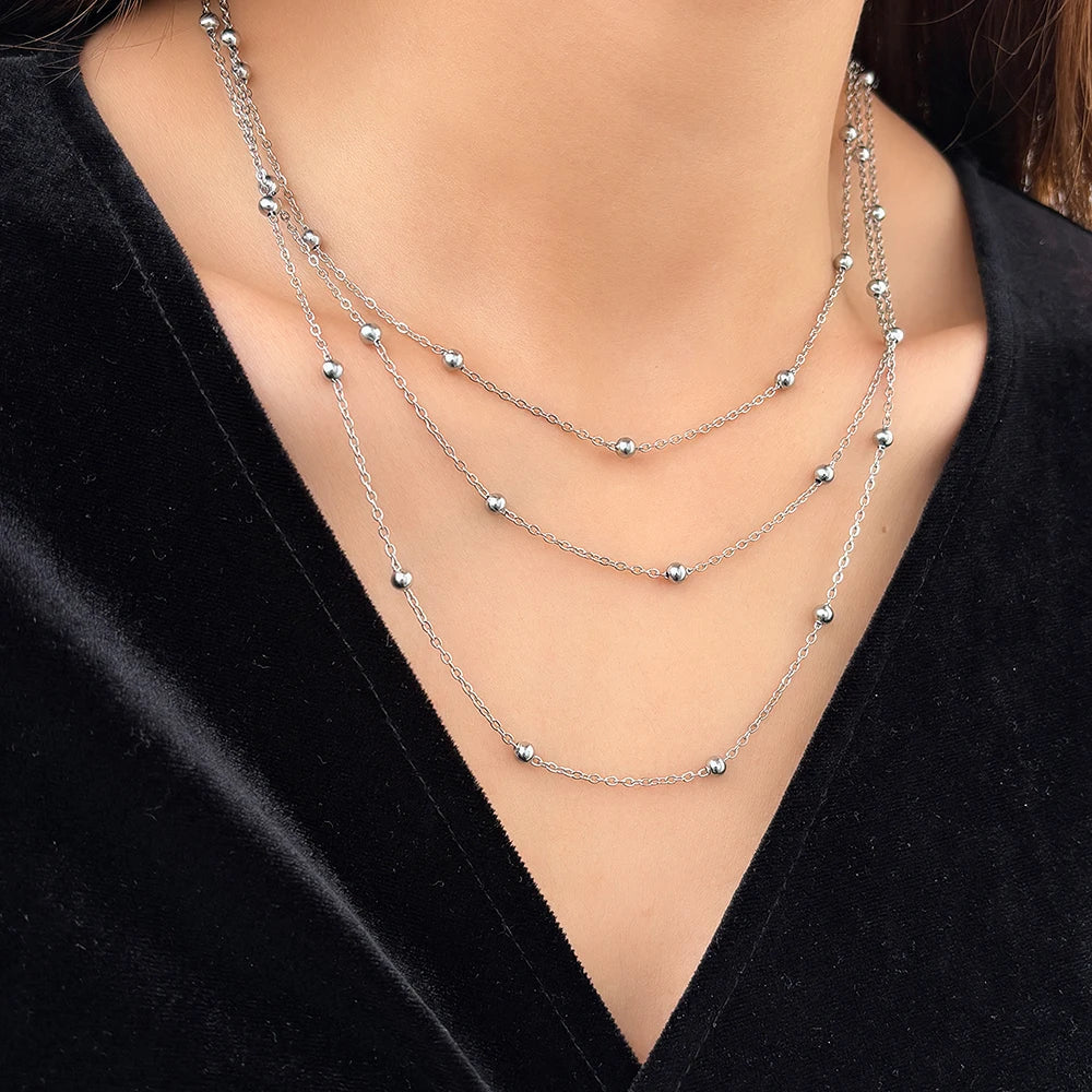 Multi-Layers Chain Bone Necklace For Women Jewelry
