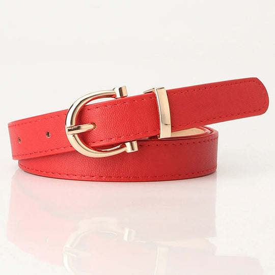 Leather Female Belt Strap Black Brown Green